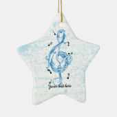 Driedubbele sleutel blauw scrollwork sol noot sleu keramisch ornament (Rechts)