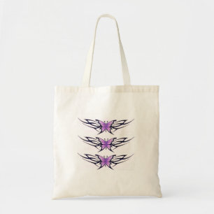driedubbele tribale vlinderspatroon tote bag