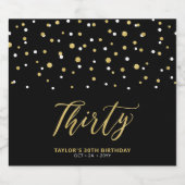 Drieëndertig verjaardag van Black & Gold Lettering Bier Etiket (Enkel label)
