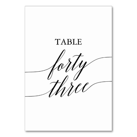 Drieënveertig zwarte kalligrafietabel kaart (Voorkant)