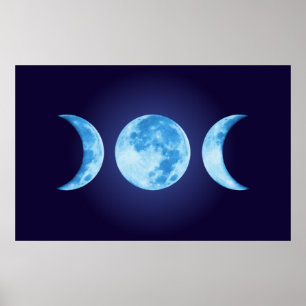 Driefasige Moon Poster