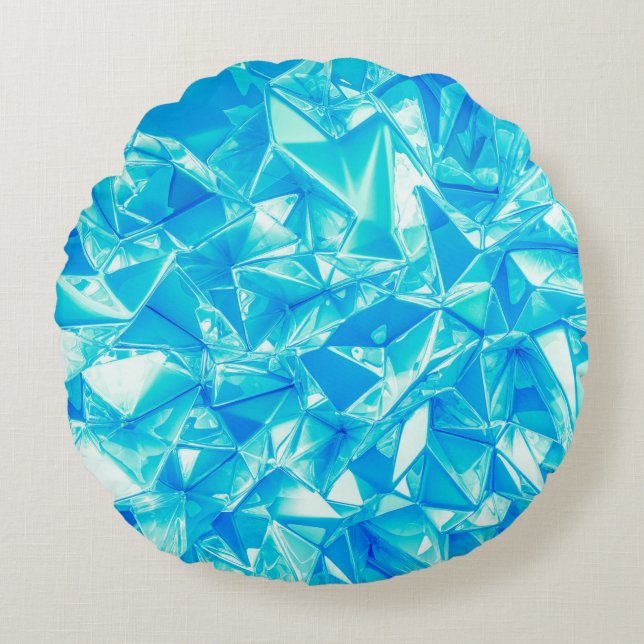 Driehoek achtergrond kristal. rond kussen (Voorkant)