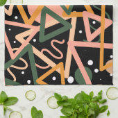 Driehoek en cirkels theedoek (Gevouwen)