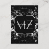 Driehoek Geometrisch Zwart-wit Smoky Monogram Visitekaartje (Achterkant)