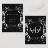 Driehoek Geometrisch Zwart-wit Smoky Monogram Visitekaartje (Voorkant / Achterkant)