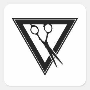 driehoek haarschaar vierkante sticker