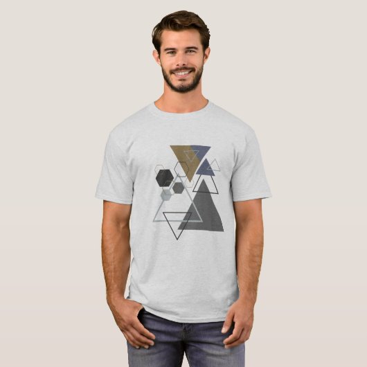 Driehoek Hexagon Vormen/Abstract T-shirt (Voorkant volledig)