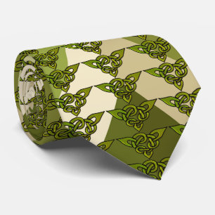 Driehoek Keltische knoop herhalen over Jumbo Zigza Stropdas