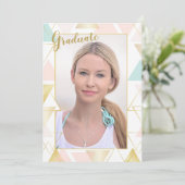 Driehoek Lijst Foto Afstuderen Uitnodiging (Staand voorkant)