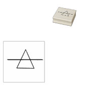 Driehoek met een lijn door 	rubberstempel (Gestempeld)