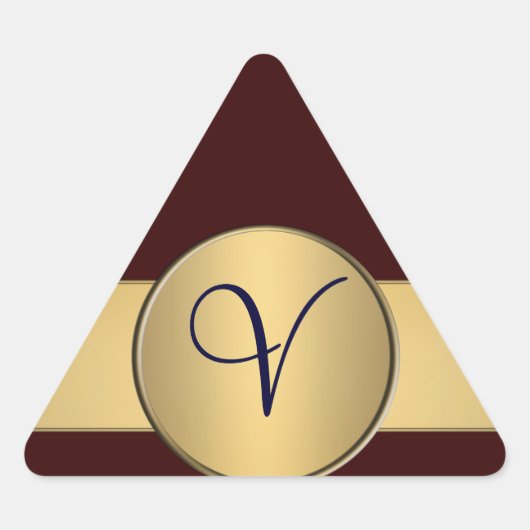 Driehoek monogram sticker - Gepersonaliseerd (Voorkant)