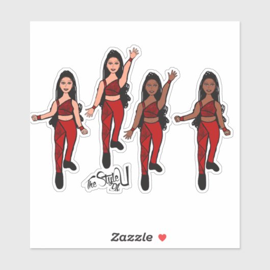 Driehoek Spark Dubbele Ruby Sticker (Vel)