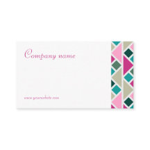 Driehoek turquoise fuchsia QR Visitekaartje