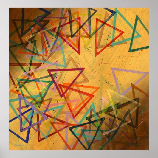 Driehoeken, Abstract, geometrisch - Poster (Voorkant)