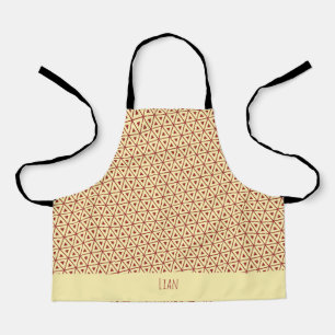Driehoeken Beige Rood Minimaal Patroon Schort
