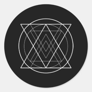 Driehoeken binnen cirkel heilige geometrie ronde sticker