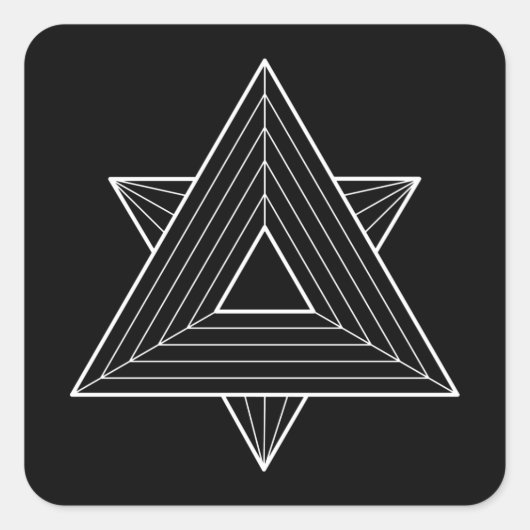 Driehoeken heilige geometrie vierkante sticker (Voorkant)