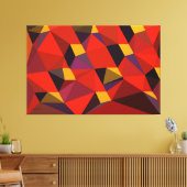 Driehoeken in het rood canvas afdruk (Insitu (Woonkamer))