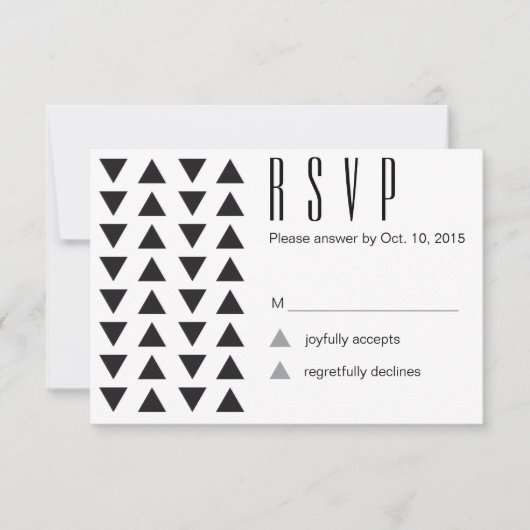 Driehoeken Moderne Bruiloft RSVP Kaartje (Voorkant)