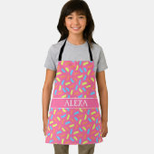 Driehoeken Perzik Blauw Minimaal Patroon Schort (Insitu)