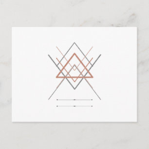 Driehoeken Roos Gold Silver Briefkaart