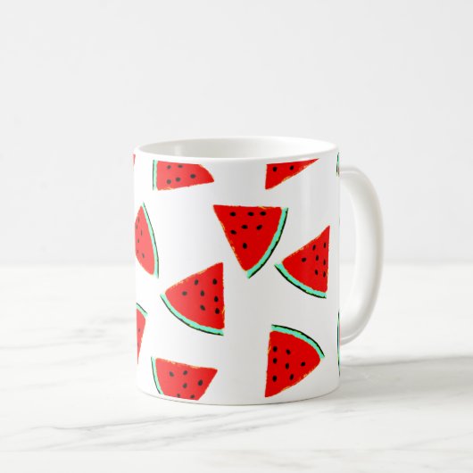 Driehoeken van het Watermelonpatroonpatroon Koffiemok (Voorkant rechts)