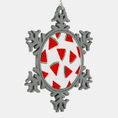 Driehoeken van het Watermelonpatroonpatroon Tin Sneeuwvlok Ornament (Links)