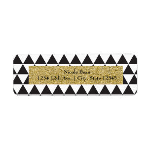 Driehoeken voor zwart-wit en Gold Glamor Chic Etiket