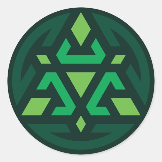 Driehoekig schild Vector T7 - Groen Ronde Sticker (Voorkant)