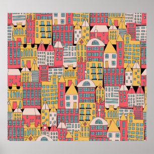 Driehoekige geometrische: kleurrijke Abstracte ach Poster