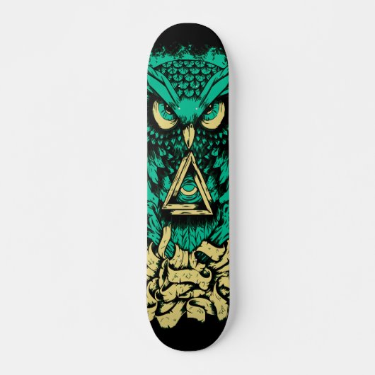 Driehoekige Groene Owl Schaats Skateboard (Voorkant)