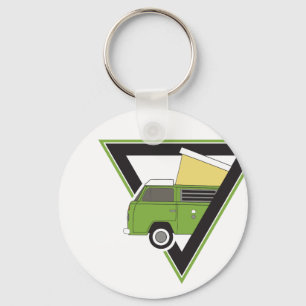 driehoekige klassieke groene camper van sleutelhanger