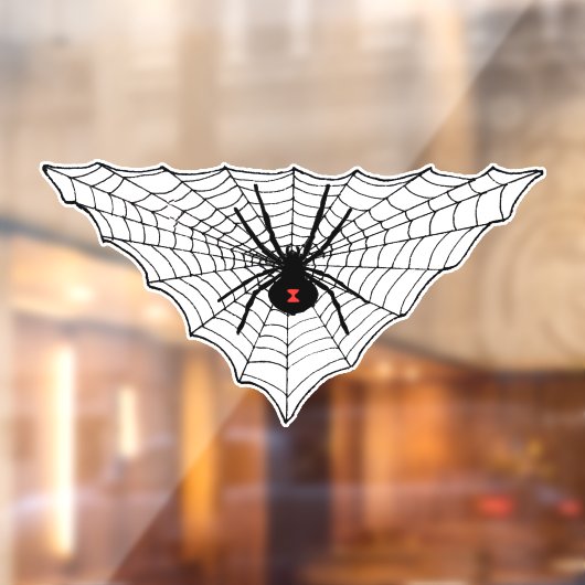 Driehoekige Spider Web Black Widow Red Hourglass Raamsticker (Vel 2)