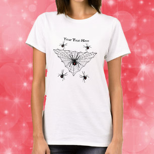 Driehoekige spinnenweb met zwarte weduwespin t-shirt