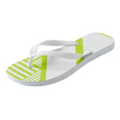 Driehoekige strepen in Lime Groen en Wit Teenslippers (Schuin)