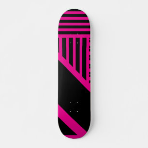 Driehoekige strepen in magenta en zwart skateboard