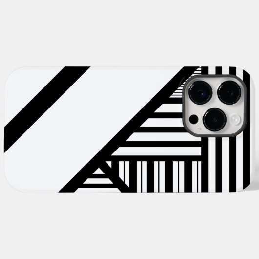 Driehoekige strepen in zwart en wit Case-Mate iPhone case (Achterkant (horizontaal))