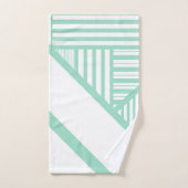Driehoekige strepen - Mint Groen en Wit Bad Handdoek (Handdoek)