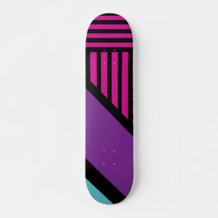 Driehoekige strepen - roze, Paarse, blauw en zwart Skateboard
