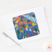 Driehoekige vlagversiering vierkante sticker (Envelop)
