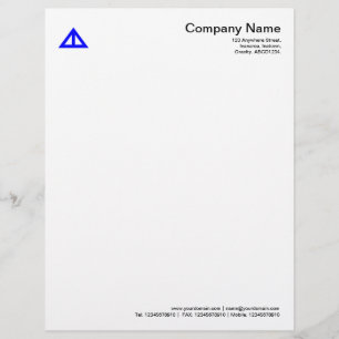 Driehoekige vorm 02 - blauw custom briefhoofd