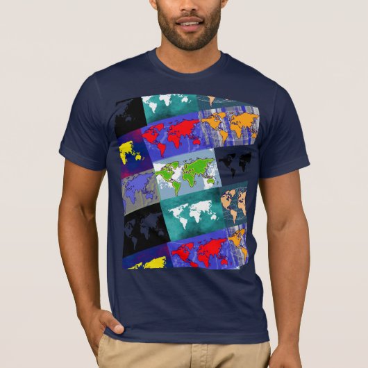 driehoekige wereldkaarten t-shirt (Voorkant)