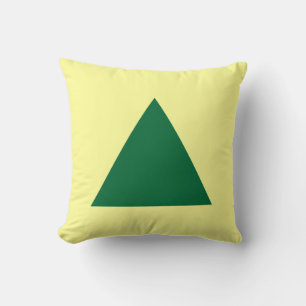 Driehoekkleuren - Bosgroen en lichtgeel Kussen