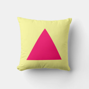 Driehoekkleuren - Neon Red met Chalk Yellow Kussen