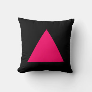 Driehoekkleuren - Neon Red met zwart Kussen