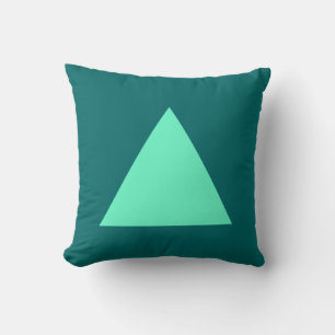 Driehoekkleuren - Turquoise en Moss Green Kussen