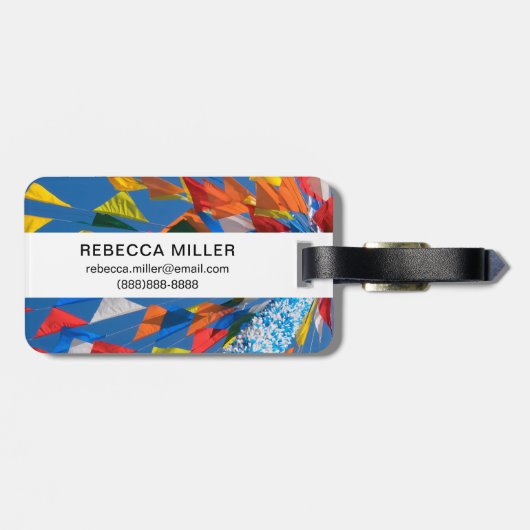 Driehoekmarkering van de vlag bagagelabel (Achterkant horizontaal)