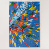 Driehoekmarkering van de vlag legpuzzel (Verticaal)