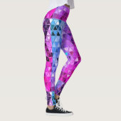 Driehoekpatroon robot roze Blue Disco Ball Leggings (Rechts)