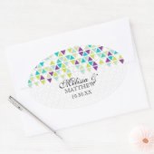 Driehoekspatroon driehoekig geometrisch model voor ovale sticker (Envelop)